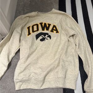 Champion Men's Cream Iowa Crewneck Sweater